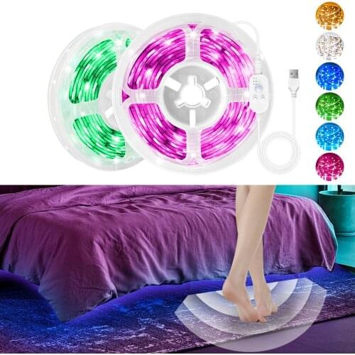 Motion Sensor LED Light Strip Smart Dimmable SMD2835 DC 5V 2A USB Tape Diode Light Strip Room Kitchen Stairs Night Lamp 3M - 5M