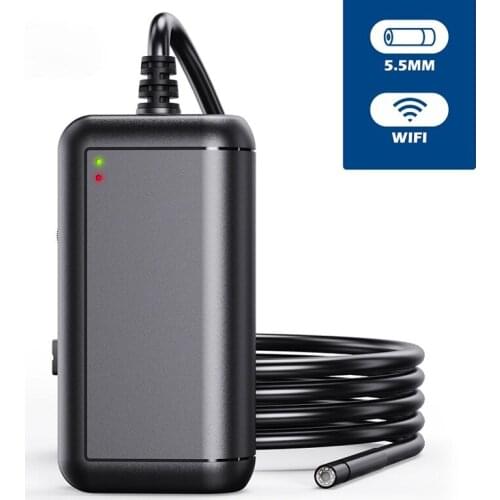 F220 WIFI Endoscope 5.5mm lens HD1080P IP67 Waterproof Endoscopy 6 LEDs 2600 mAh Inspection Borescope Camera for Android IPhone