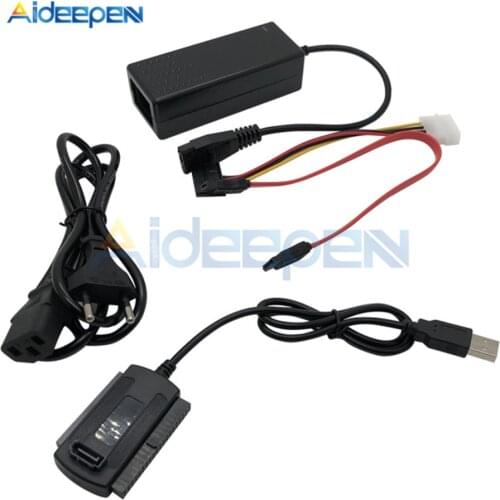 SATA PATA IDE Drive to USB 2.0 Adapter Converter Cable for Hard Drive Disk HDD 2.5" 3.5" with External AC Power Adapter
