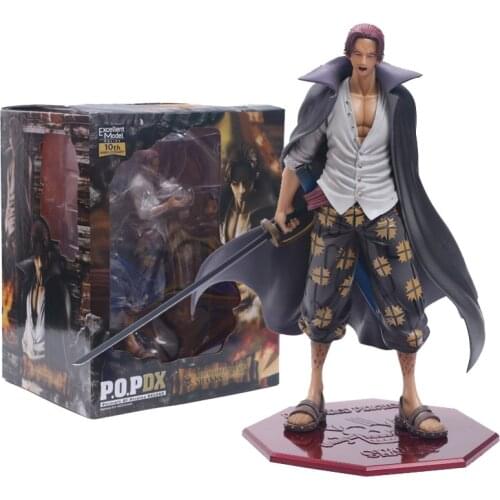 One Piece Anime Great Characters War on Top Redhead Shanks Classic Collectable Model Toys Action Figure Dolls Gifts 25CM