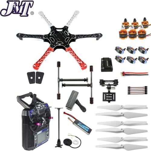 JMT DIY RC Drone MultiCopter 6-axle Aircraft Kit F550 Hexacopter APM2.8 Flight Control 7M GPS Flysky FS-i6 TX Full Set