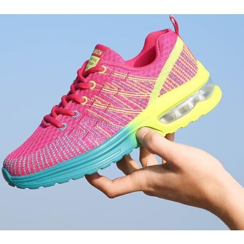 Spring and autumn tennis shoes sneakers womens color matching casual air cushion womens mesh breathable mesh womens shoes