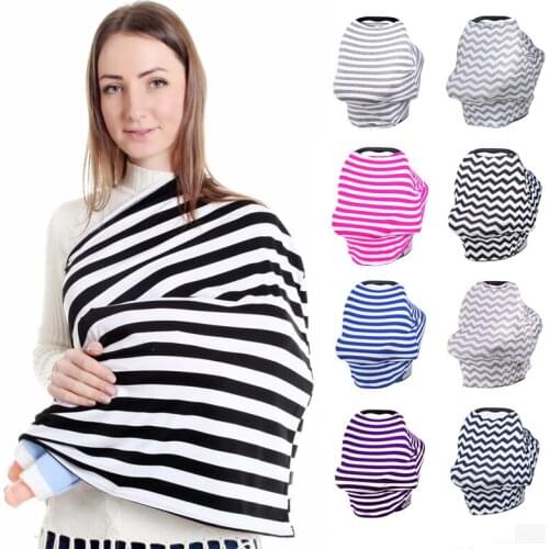 Multi-Use Stretchy Infinity Scarf Baby Car Seat Cover Canopy Nursing Covers Breastfeeding Shopping Cart Cover High Chair Covers