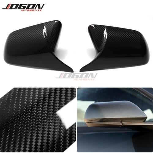 US Model Car Door Side Wing Rearview Mirror Cap Case Shell Cover Trim Real Dry Carbon Fiber For Ford Mustang 2015-2019 LHD