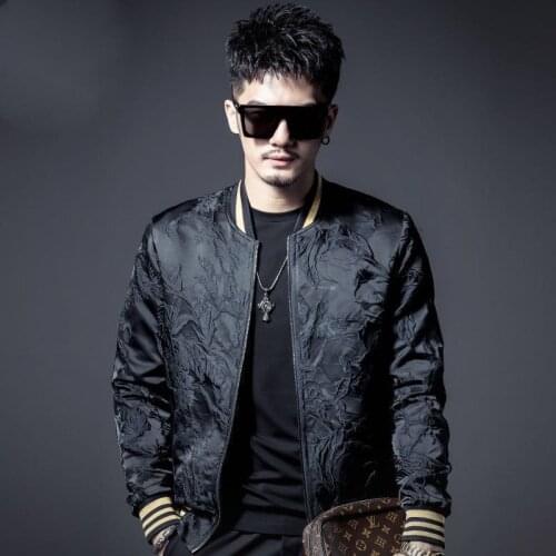 Men jacket new spring autumn trend Slim handsome embroidered baseball uniform top Clothing Plus Size 5XL embroidered zipper coat