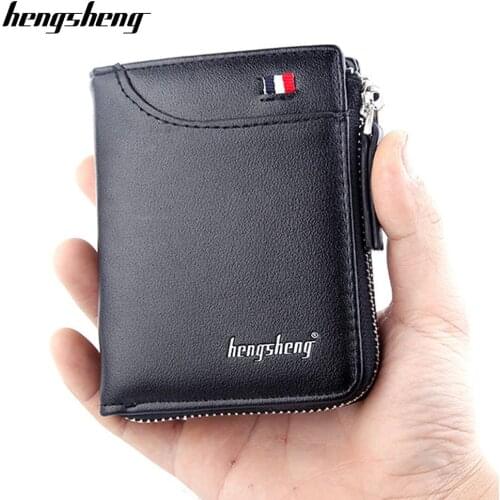 Men wallet small man purse with coin pocket fashion zipper card purse mini money coin bag designer male wallet famous brand