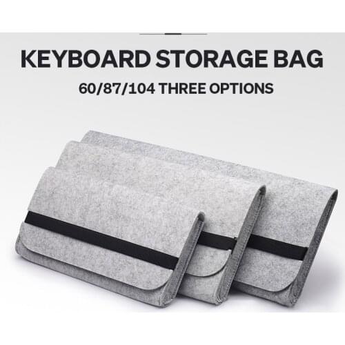 Soft felt mechanical keyboard storage bag portable dustproof protective cover for 60 87 104 keys GK61 XD64 tada68 k70 k95 POKER