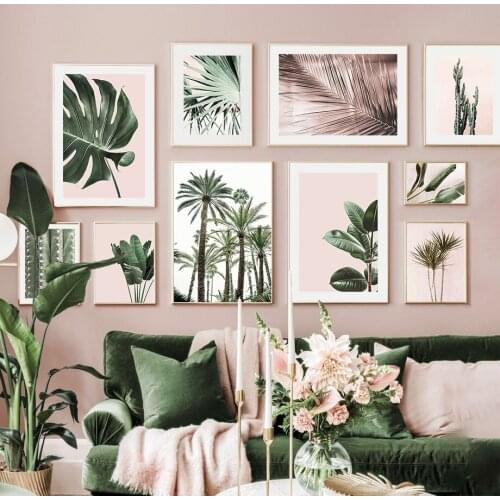 Wall Art Canvas Painting Palm Leaf Cactus Banana Leave Coconut Tree Nordic Posters And Prints Wall Pictures For Living Room Home