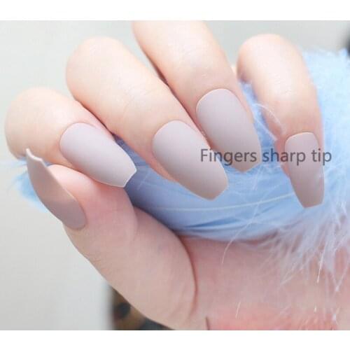 NEW popular model Long Square head Candy colors false nails 24pcs Matte Milk color A616