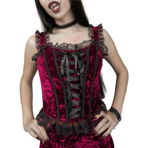 New Hot Sale Women Fashion Sleeveless Lace Patchwork Tops Stylish Lace-up Tank Top for Ladies Female Clubwear Summer Wholesale