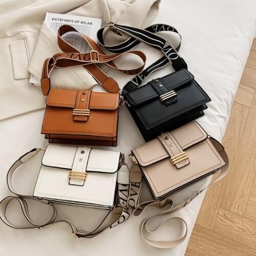 Solid Color Retro Soft PU Leather Women Crossbody Bag Wholesale Versatile Luxury Clamshell-type Small Square Bag New Fashion