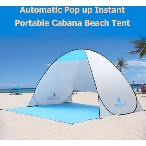 Outdoor Automatic Pop Up Instant Portable Cabana Beach Tent 2 Person Fishing Anti UV Beach Sunshade Shelter Sets Up In Seconds