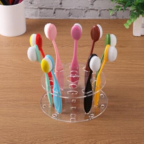 Acrylic Nail Brush Display Holder Round Pen Stand Rack Makeup Tool Shelf Storage Manicure Tool Drying Shelf For Makeup Brushes