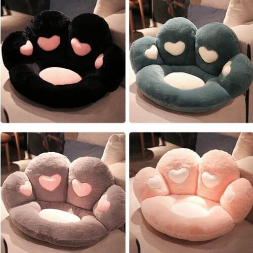 Plush Toy Cat Paw Butt Waist Support Cushion Soft Comfortable Cute Chair Office Hips Cushion Home Sofa Indoor Decoration Pillow