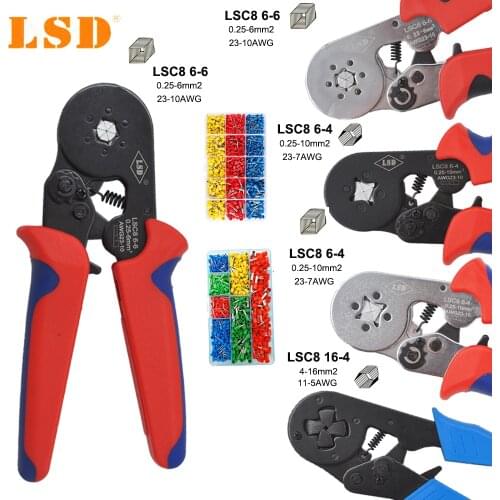 Wire sleeves Crimping Pliers Wire Stripper Crimper Ferrule crimping tool clamp Pliers Set and 1200 pcs Terminals Kit HSC8 tools