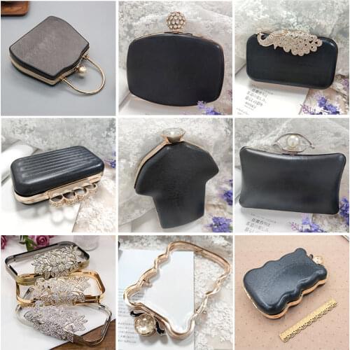 Rectangle Evening Bag Box Clutch Purse Frame Silver And Gold Color Antique Brass Many Styles Obag Purse Frames Hanger Handles