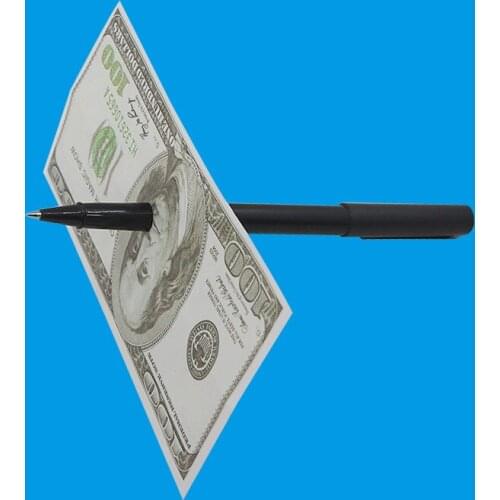 Magic Props Magic Pen Black Magician Toy Straight Through Paper Money Pen Trick Close-up Magic Props