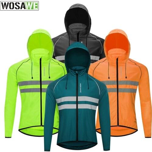 WOSAWE mountain road bicycle riding the enhancement their hat dust coat reflective breathable skin jacket long-sleeved jacket