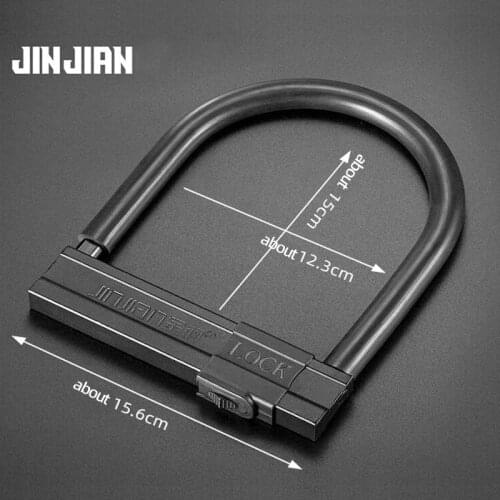 JIN JIAN Bike U Lock Motorcycle Bicycle Lock Anti-thief Lock Mount For Bicycle Convenient Lock Frame Security Lock Bike Parts