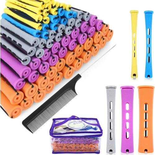 Perm Rods and 100 Pieces 5 Sizes Hair Rollers with Hair Cold Wave Rods Hair Curler for Women Long Short Hair DIY Styling Tools