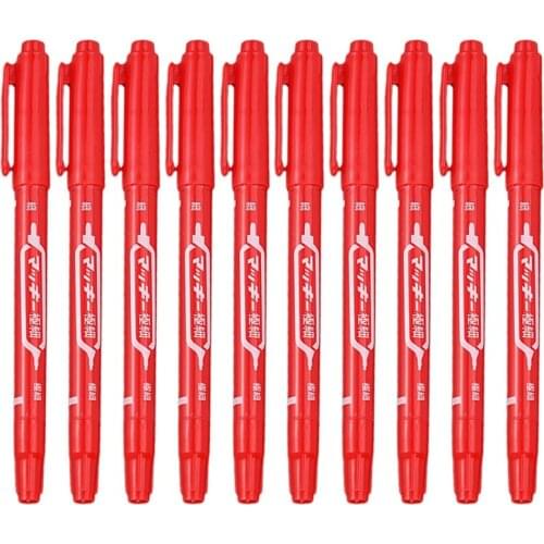 10 Pcs Double Head Oily Markers Brush Pen Non-Erasable Waterproof Sketch Based Markers Drawing Pens Art Supplies Paint