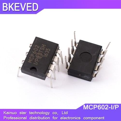 10PCS MCP602-I/P DIP8 MCP602 DIP DIP8 2.7V to 5.5V Single Supply CMOS Op Amps