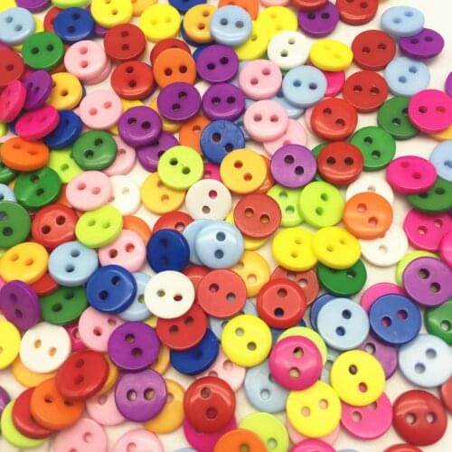 100pcs 9mm Mixed Candy Colors Fashion Resin 2 Holes Button For Craft Garments Sewing Accessories