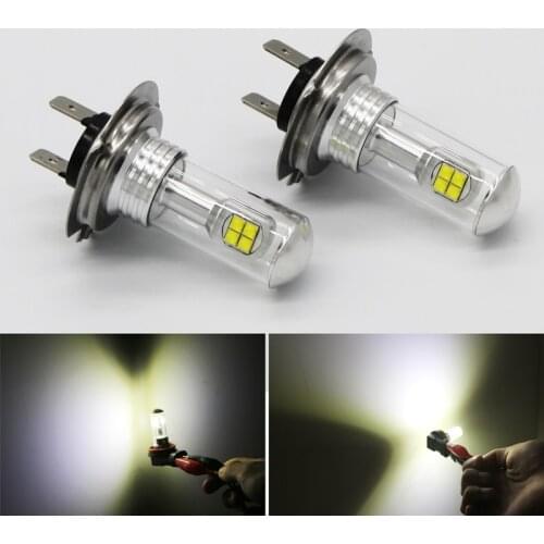 2Pcs 12-24V 8LED H7 6000K 80W Car Fog light Signal light White reading light Auto Headlamp Led Car Light