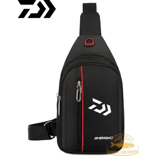 2020 Daiwa Mens Outdoor Fishing Waterproof Chest Bag Mountaineering and Leisure Oxford Cloth Multifunctional Shoulder Bag