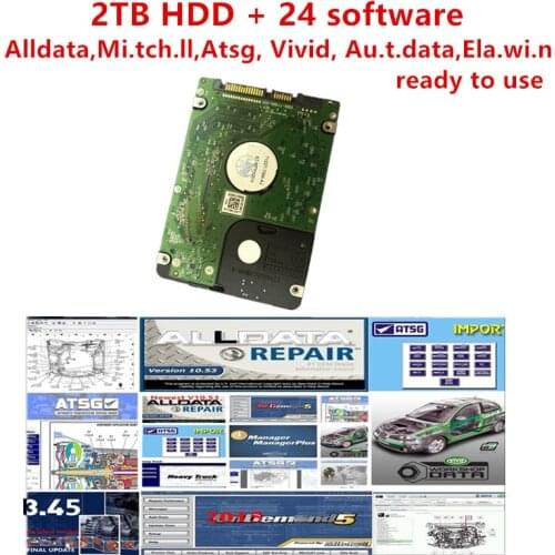 2021 Auto Repair Software Alldata 10.53 Vivid workshop data Elsa.Win6.0 ATSG Auto..data 3.45 Mit..chell install well on 2TB HDD