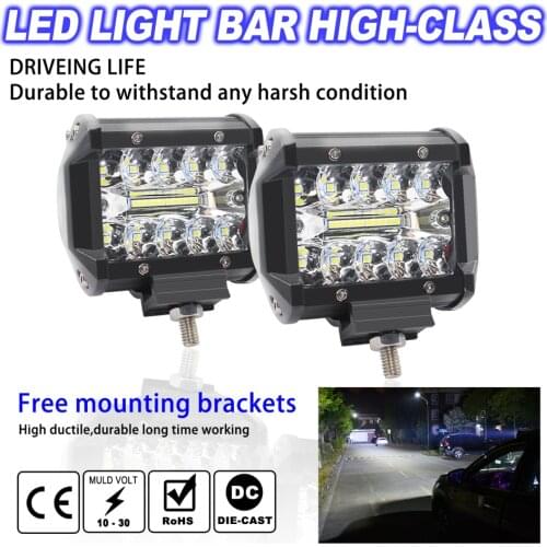 4 inch Car LED Work Light Bar Driving Lamp for Offroad Boat Tractor Truck 4x4 SUV Fog Light 12V 24V Headlight for ATV Led Bar FG