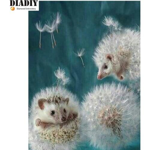 Full Square/Round Drill 5D DIY Diamond Painting Hedgehog dandelion 3D Embroidery Cross Stitch Mosaic Home Decor