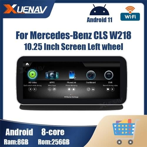 10.25 Inch Screen Android 11 car radio For Mercedes Benz CLS W218 Left wheel Car Multimedia Player GPS Radio