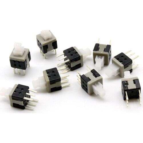 Free shipping 1000pcs/Lot 5.8*5.8mm Self-locking / UNlock Push Button Switch 6 Foot 6P Small Square Switch 5.8x5.8 mm