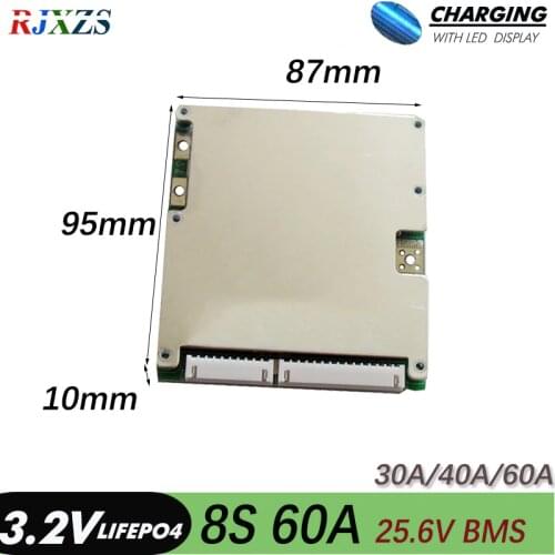 BMS 8S 24V 30A/40A/60A bms Lifepo4 24V large high current BMS PCM with balance for 500W electric bike bms