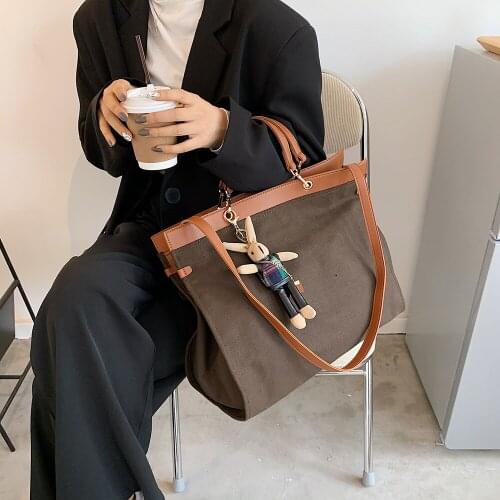 CGCBAG 2021 Harajuku Simple Canvas Tote Bag Women Casual Solid High Quality Shopper Bag Female Vintage Large Capacity Handbag