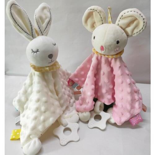Baby Appease Towel Toys Plush Comfort Towel Soothe Appease Towels Lovely Rabbit Elephant Bear Newborn Comfort Bite Cloth Blanket
