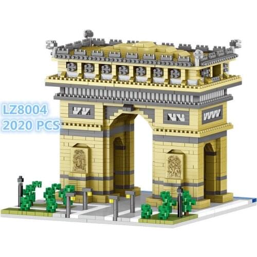LZ8004 Diamond Architecture France Arc De Triomphe Building Block Toy DIYMirco City Arch Of Triumph Gate Assembly Bricks #2020