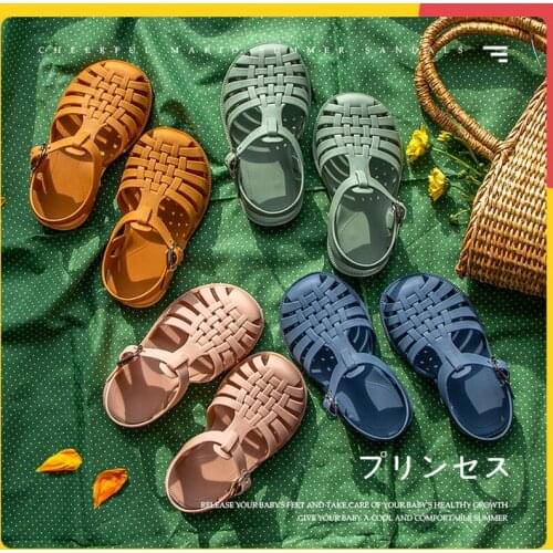 Summer Children Sandals Baby Girls Toddler Soft Non-slip Princess Shoes Kids Candy Jelly Beach Shoes Boys Casual Roman Slippers