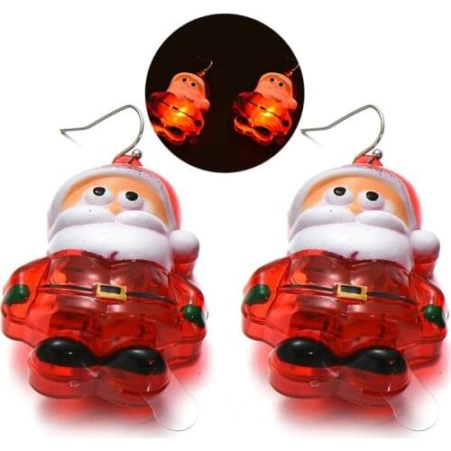Hot Sales Christmas Earrings Creative Fashion Lady Light Up Dangle Earrings Funny Christmas Gift For Ladies Girls Accessories