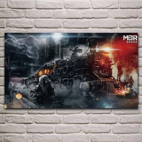 Metro stalkers train station night game fan artwork living room decor home wall art decor wood frame fabric posters KH693