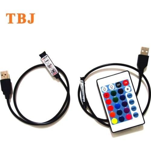 DC 5-24V 6A Mini RGB USB Controller dimmer & Female DC connector for Strip light 5050 3528