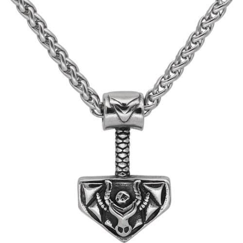 Stainless steel viking mjolnir necklace for men thor hammer viking jewelry gift for men