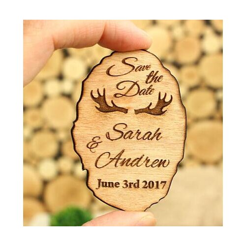 Custom Single Wood Save the Date Wood rustic Wedding napkin ties gift Favor tags Labels party bridal shower decor inserts