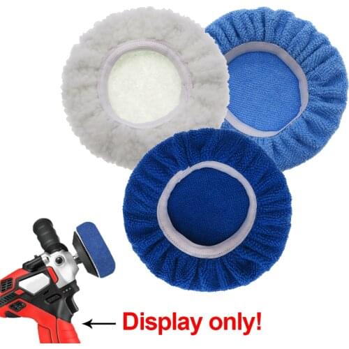 5 Inch & 6 Inch Car Polisher Pad Bonnet Waxers Bonnet Set,Woollen+Cotton+Microfiber+Coral Fleece for Car Paint Care polishing