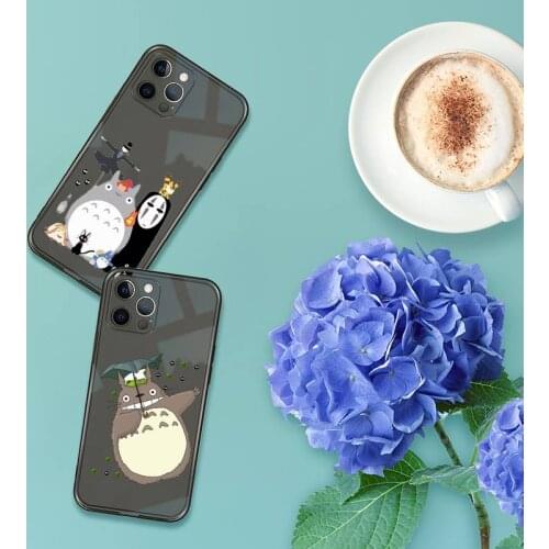 Spirited Away Phone Case For iPhone 13 12 11 8 7 se 2020 pro X XS XR MAX Plus Black Transparent Cover