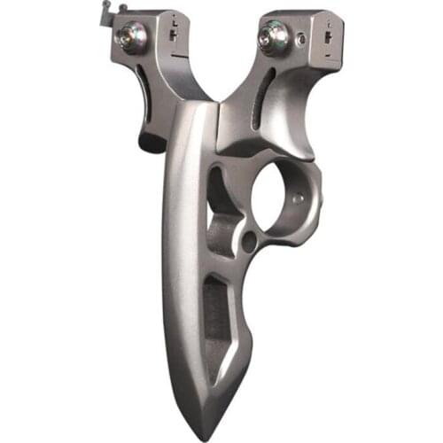 304 Stainless Steel Flat Leather Hunting Slingshot Fast Compression Free Binding Outdoor Shooting Competitive Catapult