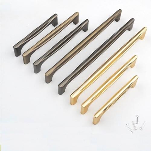 Knobs and Handles Zinc Alloy Cabinet Door-pull Furniture Hardware Simple Wardrobe Hand-in-hand Cabinet Door Handle Drawer Pulls