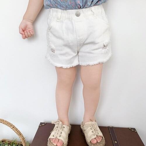Baby Girls Shorts Fashion Korean Hole Jeans for Girl 2 3 4 5 6 7 Y Toddler Kids Pants 2020 Summer Children Shorts High Quality