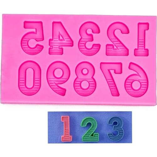 Angel Wings Food grade fondant cake silicone mold Arabic numerals for Reverse forming polymer chocolate decoration tools F1158